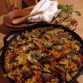 happyxs's cooksnap of when they made きのことトマトのパエリア【スキレット鍋】.