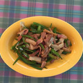 ゆみひ☆'s cooksnap of when they made ピーマンとエリンギとベーコンの炒め物 ♡.