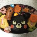hajimeying's cooksnap of when they made 簡単♪黒くまくんおにぎり＊キャラ弁.