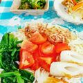 SP♪'s cooksnap of when they made ほうれん草と☆トマトの冷やしうどん♪簡単.