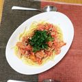 can_'s cooksnap of when they made 冷凍トマトdeさっぱり冷製トマトパスタ.