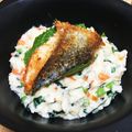 ふたりママcook's cooksnap of when they made 七味サーモンの和風リゾット添え.