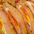 mocoann430's cooksnap of when they made 半熟目玉焼きinハムカツ◎.