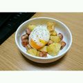 chuいかにゃんこ's cooksnap of when they made ＊じゃがいもソーセージポーチドエッグで.