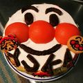 栄養士の咲太ママ's cooksnap of when they made 簡単！お誕生日立体アンパンマンケーキ♪.