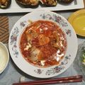 sork's cooksnap of when they made 鶏肉とお餅で洋風トマトソース煮込み.