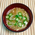 にきけん's cooksnap of when they made オクラとえのきの☆お味噌汁.