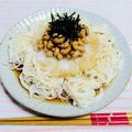 Chikatan☆'s cooksnap of when they made 大根おろし納豆、素麺♪.