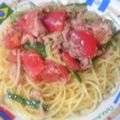 くーこぷ's cooksnap of when they made ツナとトマトとキュウリの冷製パスタ☆.