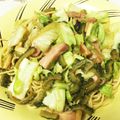 hiraria's cooksnap of when they made ゴーヤとキャベツとベーコンの和風パスタ.