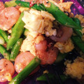 KAN0307's cooksnap of when they made グリーンアスパラとエビ、卵の炒めもの.