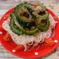 くっくのん's cooksnap of when they made 夏だ！ゴーヤのぶっかけそうめん.