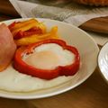 ガメコ's cooksnap of when they made パプリカ目玉焼き♪.
