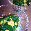 モモ②'s cooksnap of when they made モロヘイヤととうもろこしのおひたし.