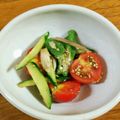 ひっこちゃんふるふる's cooksnap of when they made きゅうり、オクラ、トマトのごま油和え.