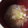 テヨン1's cooksnap of when they made レタスとしょうがの味噌汁.
