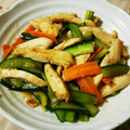 main73's cooksnap of when they made 簡単♪鶏胸肉と細切り胡瓜のスタミナ炒め.
