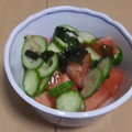 きらり流れ星's cooksnap of when they made きゅうりとトマトの酢の物.