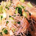 千代八千代's cooksnap of when they made ♪チンゲン菜ともやしのめんつゆ炒め♪.