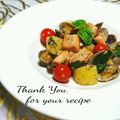 inyako's cooksnap of when they made ✿あさりとサーモンの酒蒸し＠バジル風味✿.