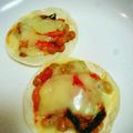 ky◯k◯'s cooksnap of when they made 簡単一品✿ぎょうざの皮で納豆キムチピザ♪.