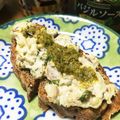YUKIKI☆'s cooksnap of when they made バジル香るサバ&クリチのライ麦トースト.