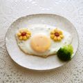 puniＫ's cooksnap of when they made とにかく可愛く目玉焼♪お花をＯＮ♪No３.