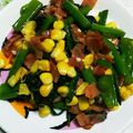 Jyohana's cooksnap of when they made つるむらさきのベーコンナムル.