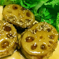 らちまる's cooksnap of when they made 甘酢ダレの蓮根とりひきバーグ.