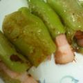 kazukyua's cooksnap of when they made 福耳唐辛子とベーコンの天ぷら.