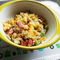 ＊はちママ＊'s cooksnap of when they made ふわふわタマゴ入り❤ソーセージ炒飯.