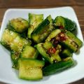 Alice49's cooksnap of when they made たたきキュウリのごま醤油和え.