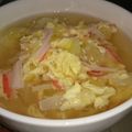 アスカチャチャ's cooksnap of when they made ☆白だしでふんわり卵とカニキャベスープ☆.