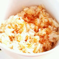 昔ながらの若鶏唐揚げ's cooksnap of when they made 【ひとりメシ】天丼風？揚げ玉めんつゆご飯.