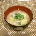 龍青空ママ's cooksnap of when they made さつまいも・玉ねぎ・ベーコンのお味噌汁.
