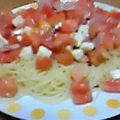 nomi52's cooksnap of when they made トマトとモッツァレラの冷製パスタ.