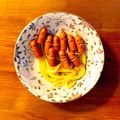 おうどぅん's cooksnap of when they made お弁当に簡単★ソーセージ星人.