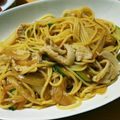 うぅきぃ's cooksnap of when they made 居酒屋のおやじ直伝！豚の生姜焼きパスタ.