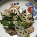 わさびとみかん's cooksnap of when they made 豚肉とれんこんと空芯菜炒め☆.
