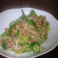 yiymoon's cooksnap of when they made オクラと豚挽肉のネギ塩あえ.