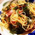 窓ちん's cooksnap of when they made 生鮭とキノコの和風スパゲッティ.