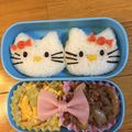 インコの名前はみどり's cooksnap of when they made キャラ弁♩キティー。.