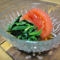 だんな様は料理人's cooksnap of when they made モロヘイヤとトマトの酢の物.