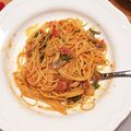 ぴよチキ's cooksnap of when they made 海老とほうれん草のトマトクリームパスタ.