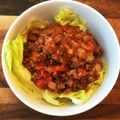 ♪りおママ♪'s cooksnap of when they made レタスとミニトマトのミートソース丼♡.