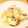 Moi's cooksnap of when they made 冬瓜と豚肉･油揚げの煮物☆.