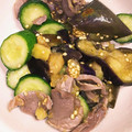 まれぃ's cooksnap of when they made 砂肝ときゅうりとなすの中華風.