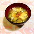 みんとこ's cooksnap of when they made ゴーヤーとお豆腐☆卵とじお味噌汁.
