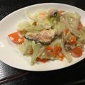シュウバ's cooksnap of when they made 鮭とキャベツのチーズ蒸し.