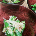 もえちゃんはは's cooksnap of when they made オクラとエノキの和風和え.